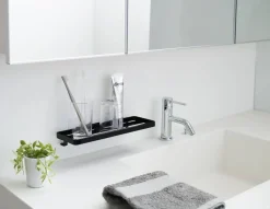 Kylpyhuoneen Säilytys^Yamazaki kylpyhuoneen hylly Tower musta