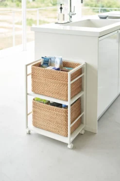 Hyllyt Ja Telineet|Huonekalut^Yamazaki säilytysvaunu Tower 2 tasoa valkoinen