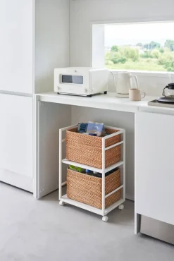 Hyllyt Ja Telineet|Huonekalut^Yamazaki säilytysvaunu Tower 2 tasoa valkoinen