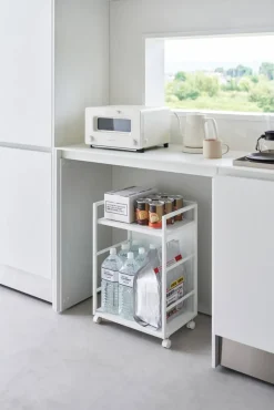 Hyllyt Ja Telineet|Huonekalut^Yamazaki säilytysvaunu Tower 2 tasoa valkoinen