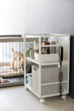 Hyllyt Ja Telineet|Huonekalut^Yamazaki säilytysvaunu Tower 2 tasoa valkoinen