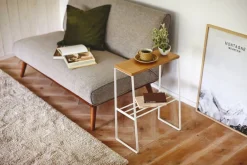 Huonekalut^Yamazaki sivupöytä puukannella valkoinen