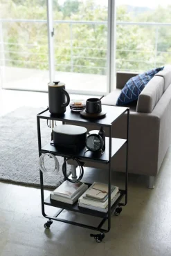 Huonekalut^Yamazaki Tower tarjoiluvaunu musta