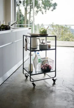 Huonekalut^Yamazaki Tower tarjoiluvaunu musta