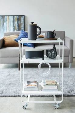 Huonekalut^Yamazaki Tower tarjoiluvaunu valkoinen