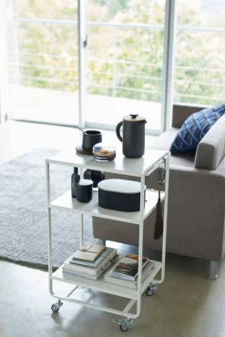 Huonekalut^Yamazaki Tower tarjoiluvaunu valkoinen