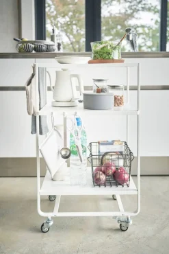 Huonekalut^Yamazaki Tower tarjoiluvaunu valkoinen