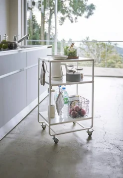 Huonekalut^Yamazaki Tower tarjoiluvaunu valkoinen